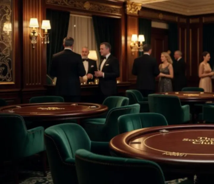 Softly lit poker lounge interior with golden accents and Australian-inspired finishes.
