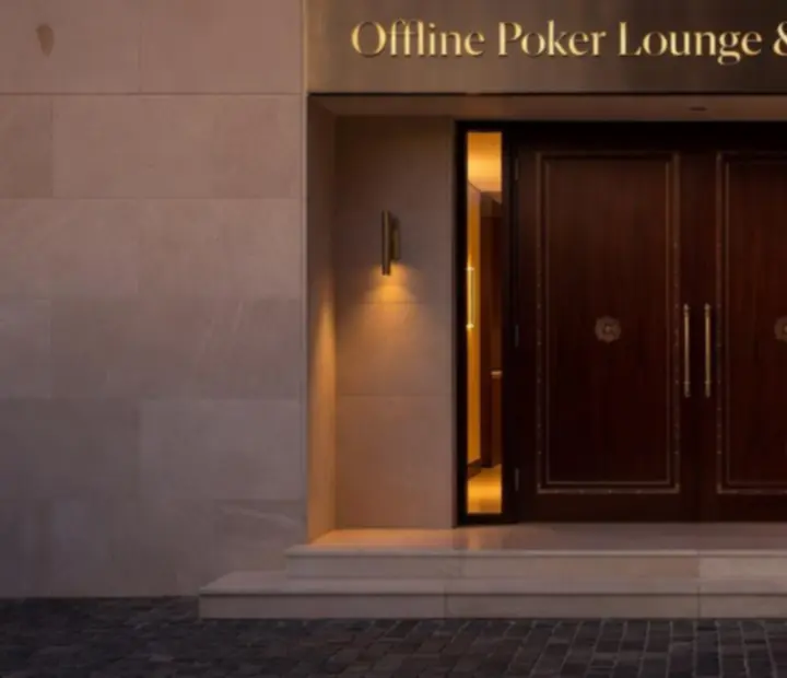 Exterior entrance to Thejes Tertable offline poker lounge and dining club