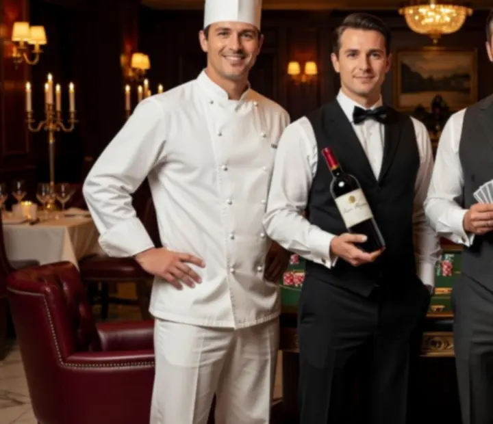 Thejes Tertable culinary and card room team in the poker lounge